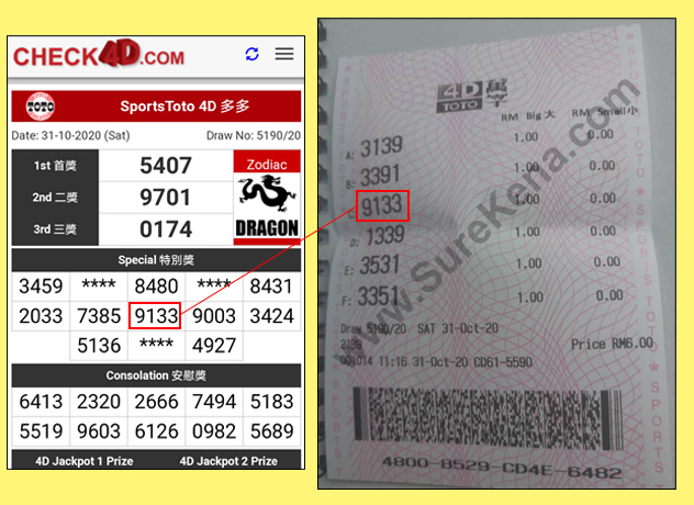 Toto 4D Result - 31 October 2020
